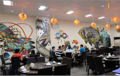 厦门海鲜餐厅墙体彩绘